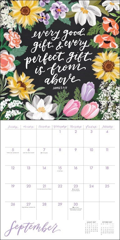 Scriptures and Florals 2027 Wall Calendar by Allison Loveall