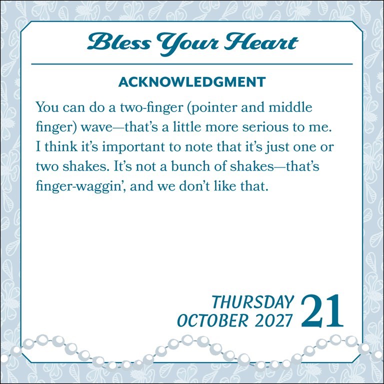 Bless Your Heart 2027 Day-to-Day Calendar