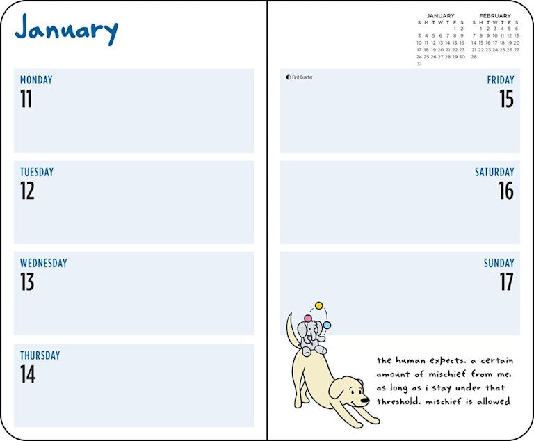 Thoughts of Dog 2027 Monthly/Weekly Planner Calendar by Matt Nelson
