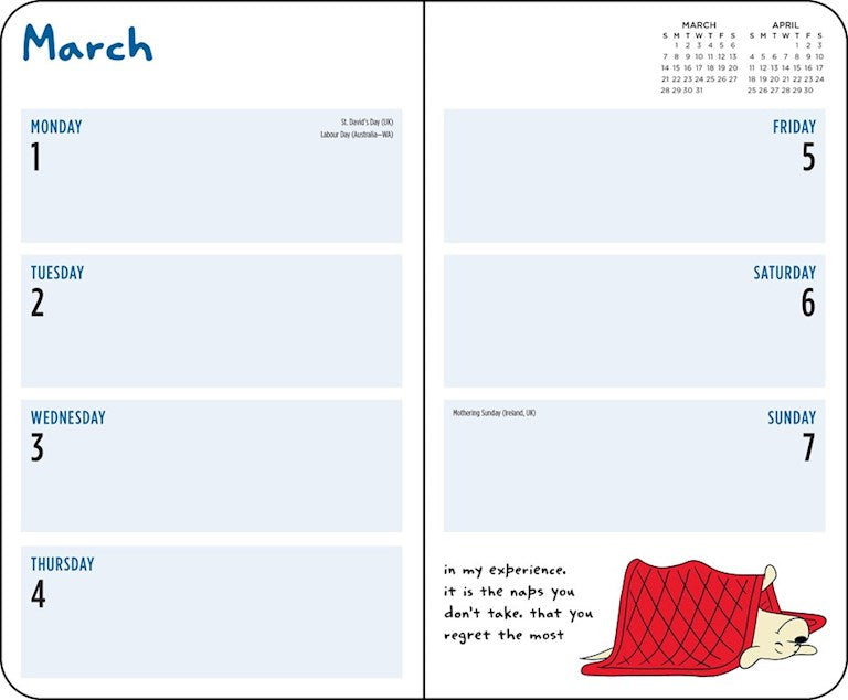 Thoughts of Dog 2027 Monthly/Weekly Planner Calendar by Matt Nelson