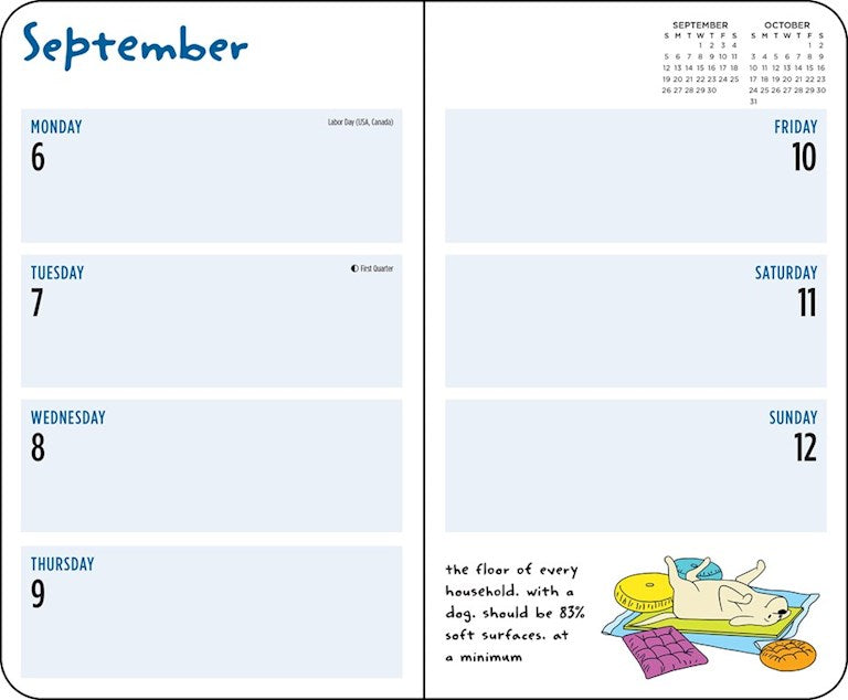 Thoughts of Dog 2027 Monthly/Weekly Planner Calendar by Matt Nelson
