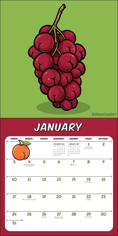 Butts on Things 2027 Wall Calendar by Brian Cook Art