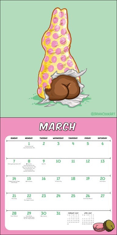 Butts on Things 2027 Wall Calendar by Brian Cook Art