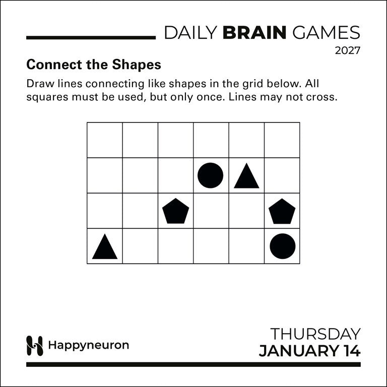 Daily Brain Games 2027 Day-to-Day Calendar Energize your mind, one puzzle at a time! by HappyNeuron
