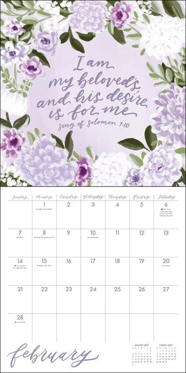 Scriptures and Florals 2027 Wall Calendar by Allison Loveall