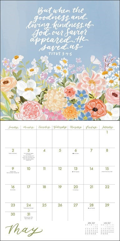 Scriptures and Florals 2027 Wall Calendar by Allison Loveall