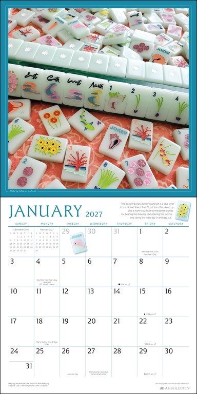 The Art of Mahjong 2027 Wall Calendar by Katherine Hartman