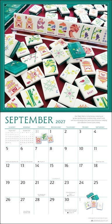 The Art of Mahjong 2027 Wall Calendar by Katherine Hartman