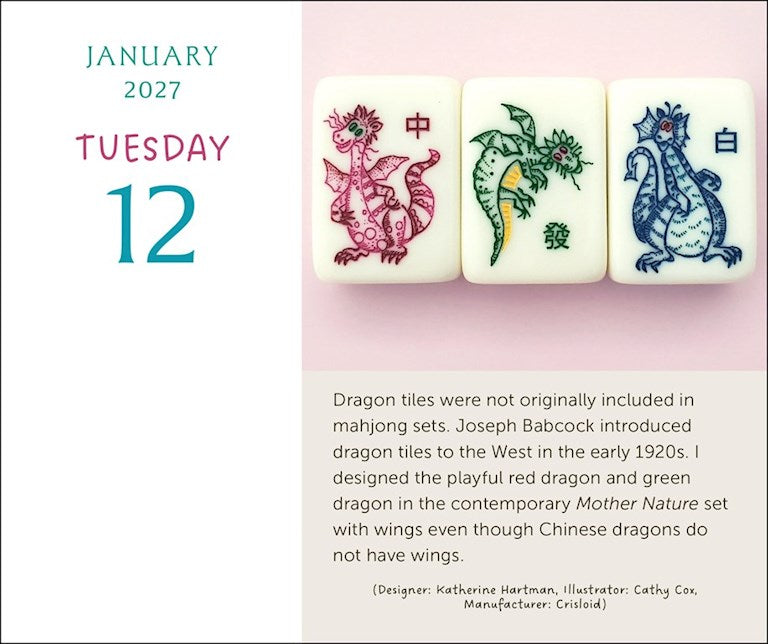 Art of Mahjong 2027 Day-to-Day Calendar by Katherine Hartman