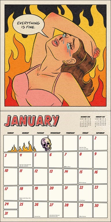 Tragic Girls 2027 Wall Calendar by Katie Mansfield