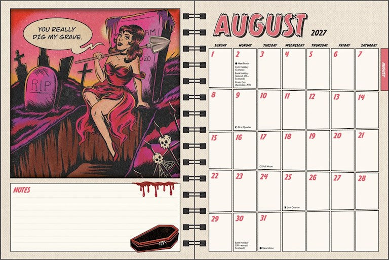 Tragic Girls 2027 Monthly/Weekly Planner Calendar by Katie Mansfield