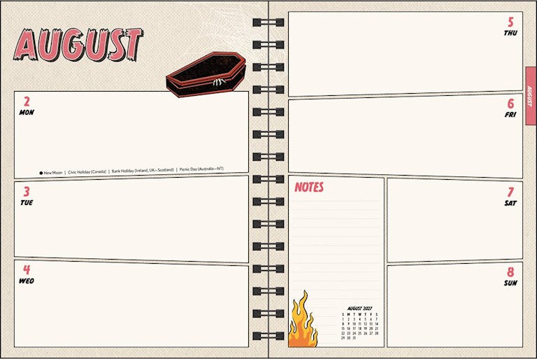 Tragic Girls 2027 Monthly/Weekly Planner Calendar by Katie Mansfield