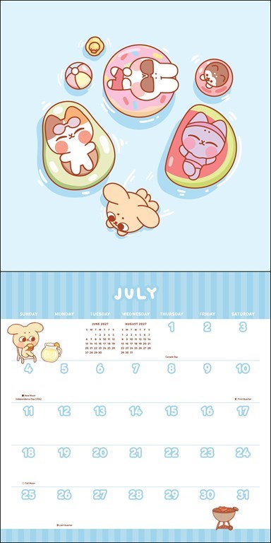 Pocket Peaches 2027 Wall Calendar with Stickers by Dora Wang