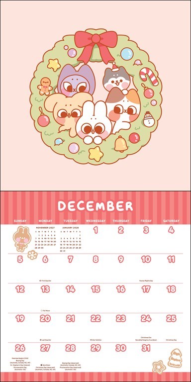 Pocket Peaches 2027 Wall Calendar with Stickers by Dora Wang