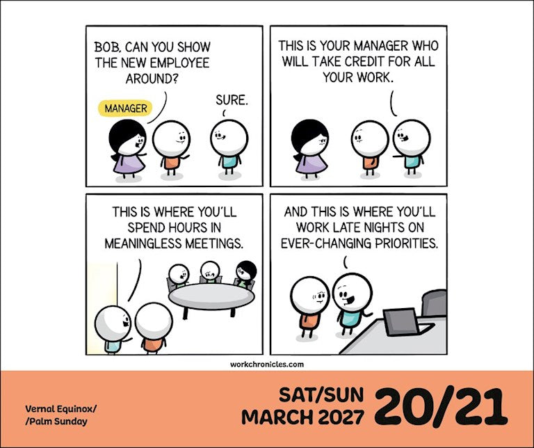 Work Chronicles 2027 Day-to-Day Calendar by Bob.