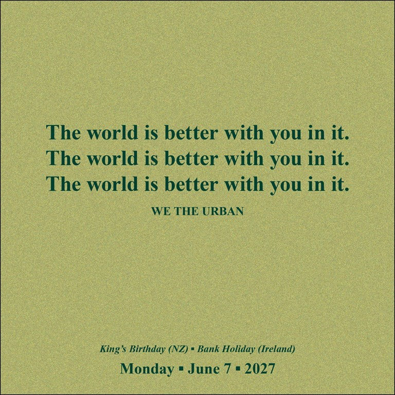 We the Urban 2027 Day-to-Day Calendar by Will Greene