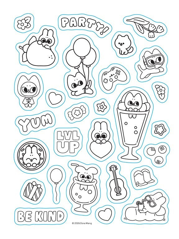 Pocket Peaches 2027 Monthly/Weekly Coloring Planner with Stickers to Color by Dora Wang