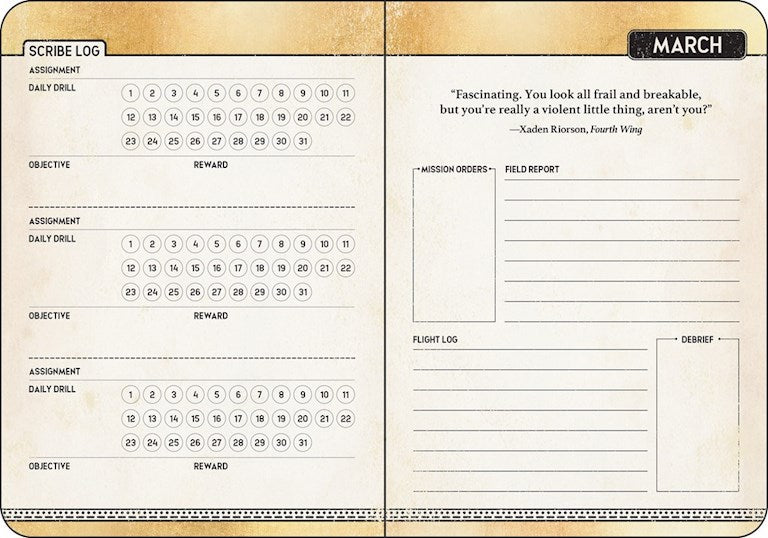 Fourth Wing 2027 Monthly/Weekly 12-Month Planner Calendar by Entangled