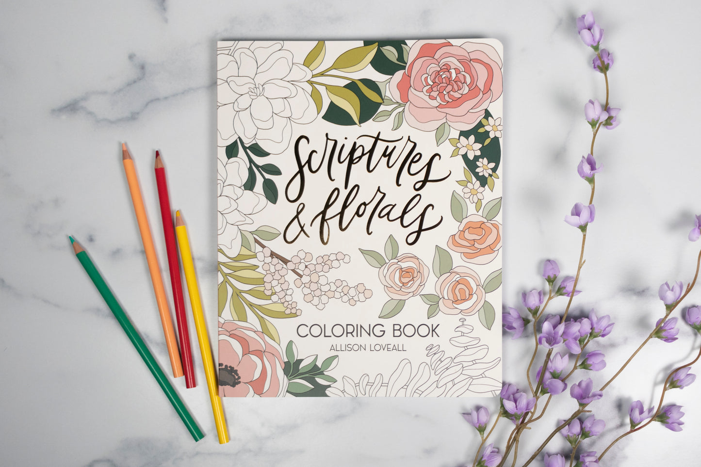 Scriptures and Florals Coloring Book by Allison Loveall