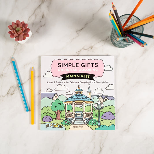 Simple Gifts Christian Coloring: Main Street by Adley Byrd, Amen Editions